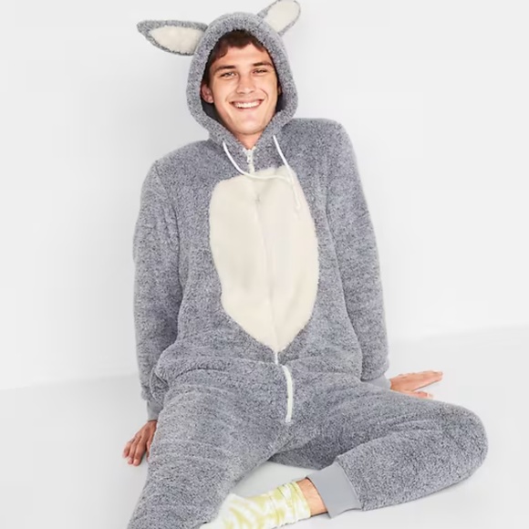 Plush Bunny Rabbit Onsie Costume Pajamas Medium 🎃🐰🐇 - Picture 2 of 8